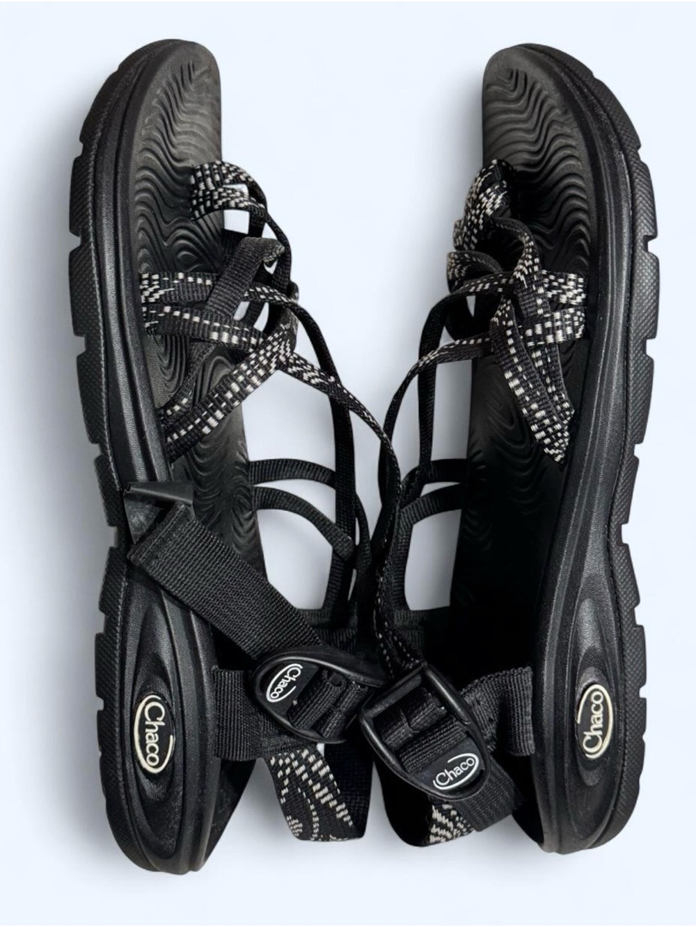 Chaco Women's Black & White Strappy Sport Sandals